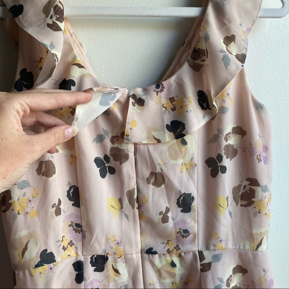 ASOS Light Pink Floral Ruffle Sleeveless Dress - Picture 8 of 10